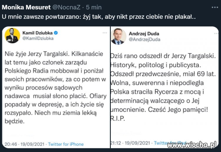 Żyj tak, by PO TOBIE a nie PRZEZ CIEBIE płakali