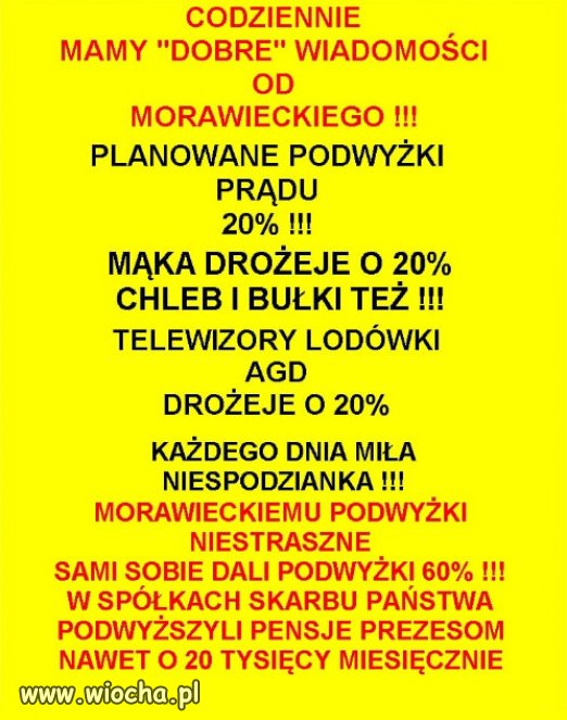 Juź codziennie "Dobre Zmiany" na gorsze...