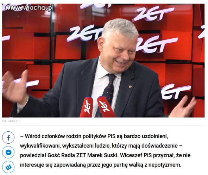 Suski nie interesuje się walką z nepotyzmem.