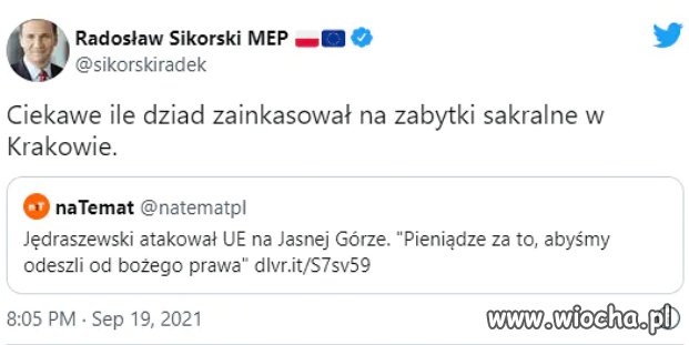 Sikorski prosto w punkt