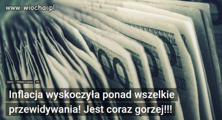 Jak podał GUS inflacja w październiku wyniosła… 6,8 %