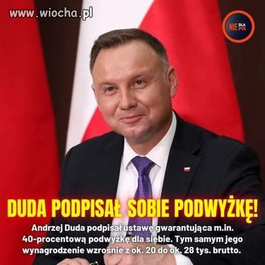 Prezydent zarabia dużo więcej od Nas