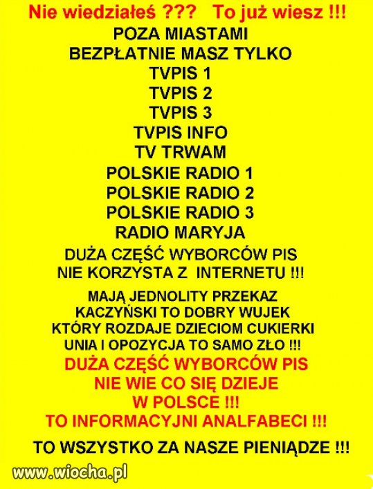 Tak działa propaganda PiSu, dla wiejskiego elektoratu.