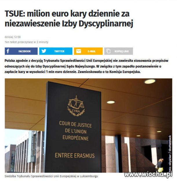 Kolejna kara finansowa zasądzona przez TSUE wobec Polski.