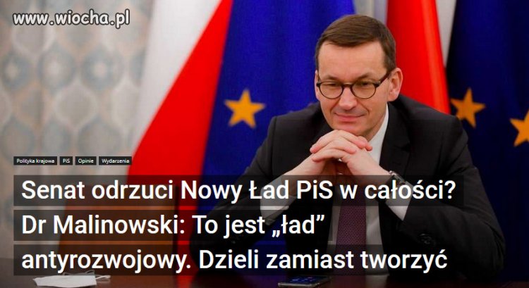 PiS podnosi podatki - Do Senatu trafił Nowy Ład PiS.