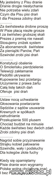 Proponuję nowy pisowski hymn