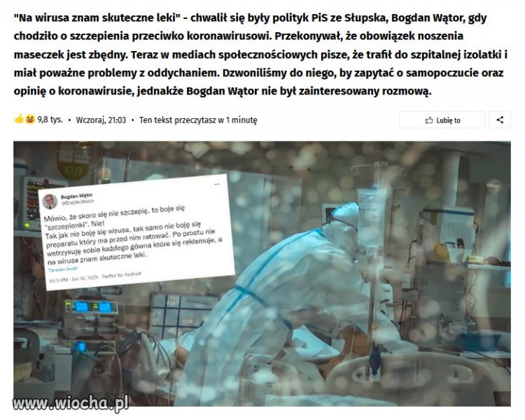 Były polityk PiS kpił z koronawirusa.