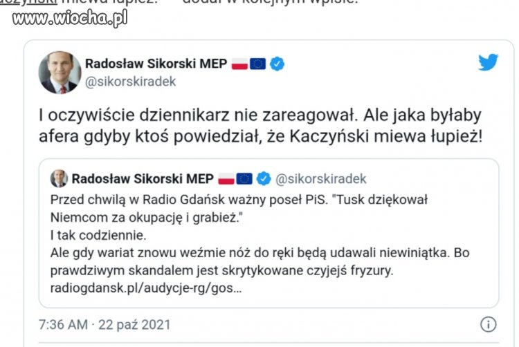 Radek nie odpuszcza pisowskim urwom