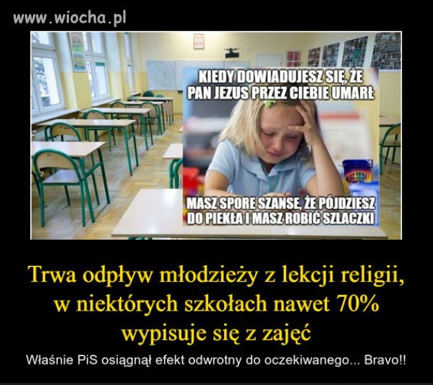 Sojusz PiSu z sekta kościoła, przynosi rezultat...