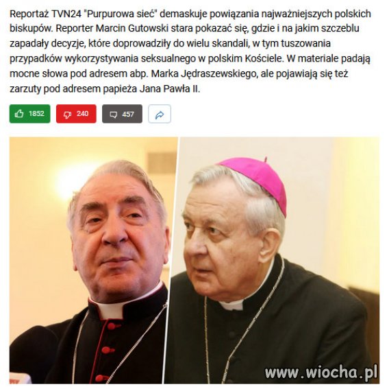 Reportaż TVN24. Purpurowa sieć powiązań polskich biskupów