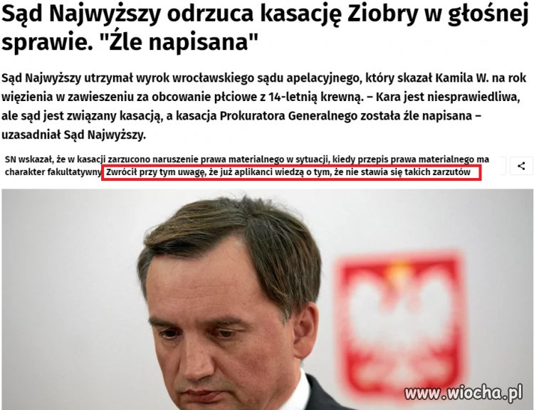 Sąd najwyższy podsumował ministra zero