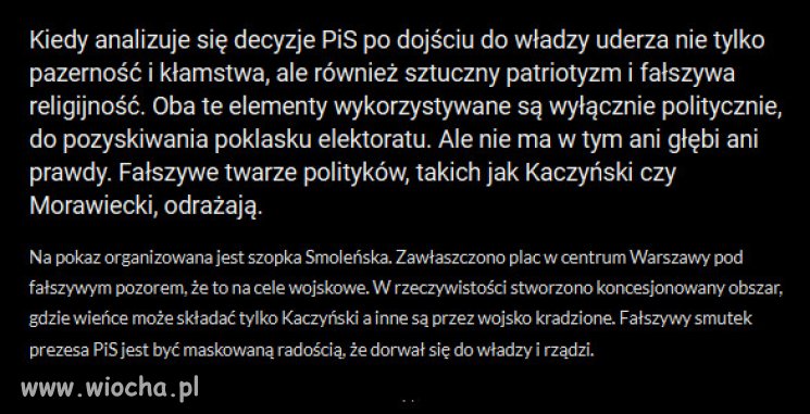 Polityczna hipokryzja sojuszu PiSu i sekty kościoła!