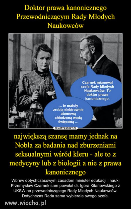 Czarnek katalizatorem laicyzacji wsrod mlodych ludzi!