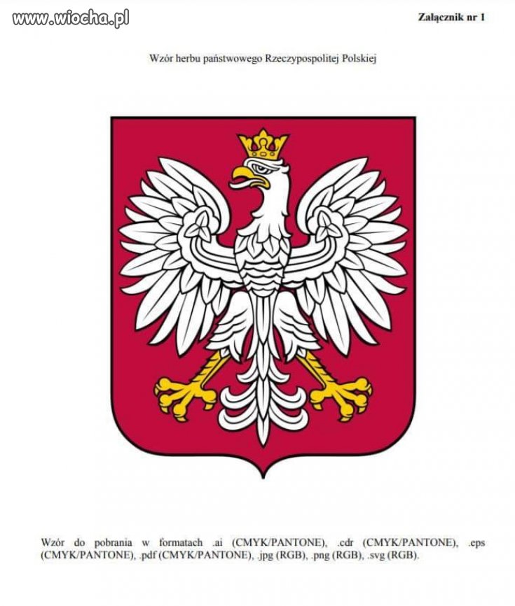 Nowe polskie godło, wg projektu przygotowanego przez PiS.  