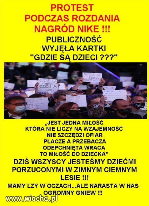 PROTEST PODCZAS ROZDANIA NAGRÓD NIKE !!!