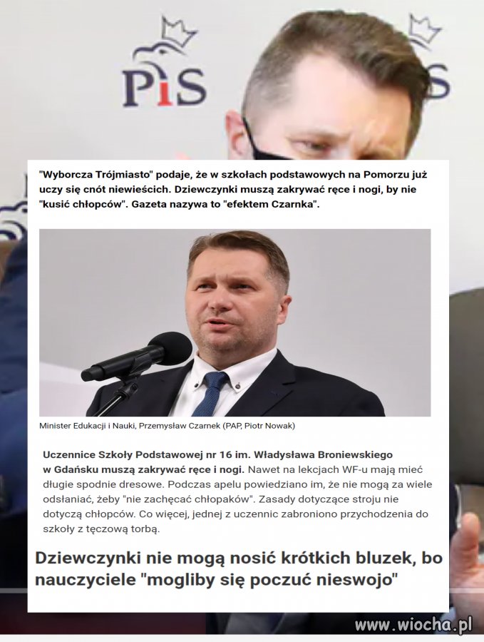 Czarnek rozpoczyna konkurencję z talibami, ciekawe kiedy pojawi się nakaz zakrywania włosów i ukrywania twarzy. 