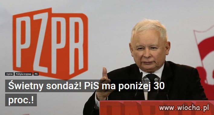 W sondażu CBOS, partia Kaczyńskiego cieszy się 28 % poparciem. 