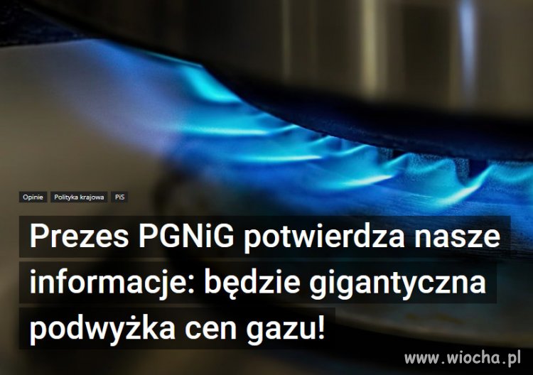Kolejny wniosek o podwyżkę cen gazu w taryfie
