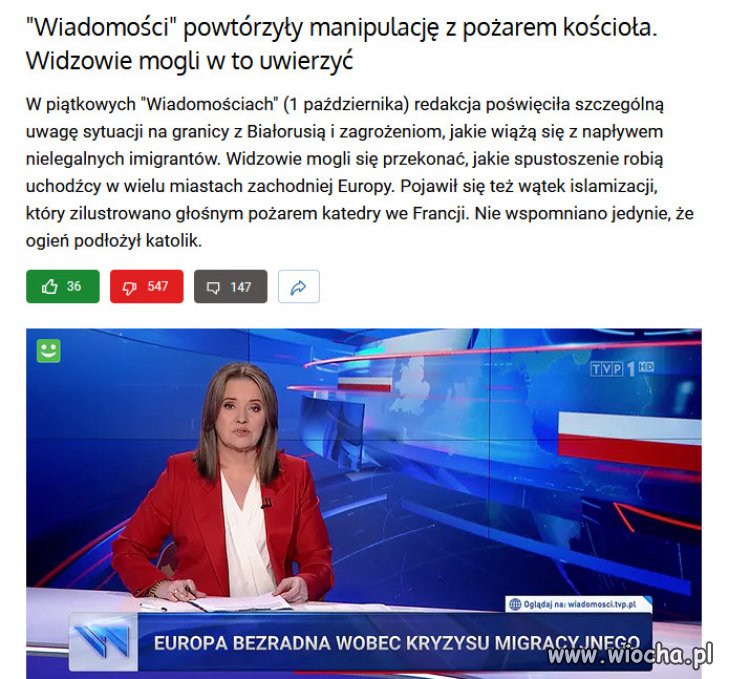 Kolejny przykład propagandy i manipulacji TVPiS!
