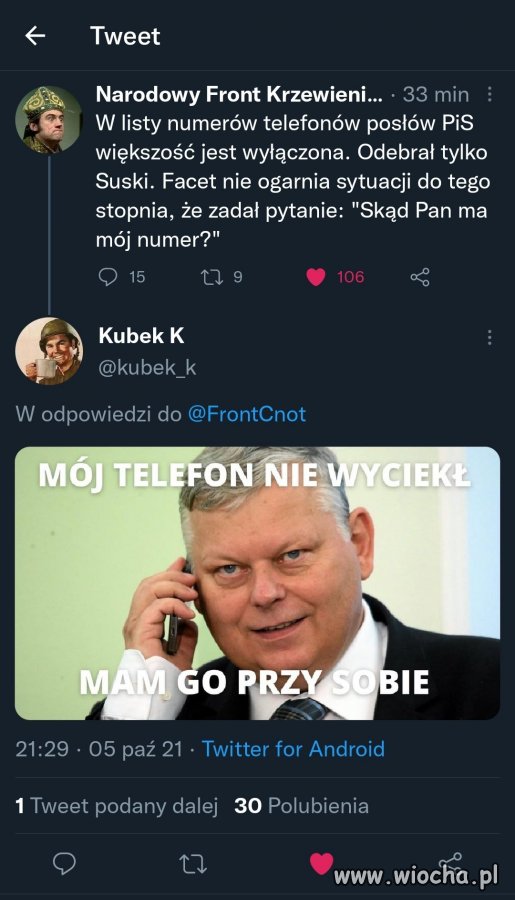 Wyciekła książka telefoniczna posłów PiS