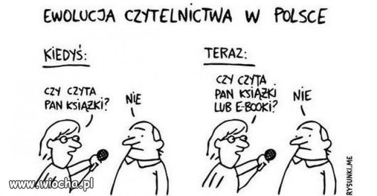 Ewolucja czytelnictwa.