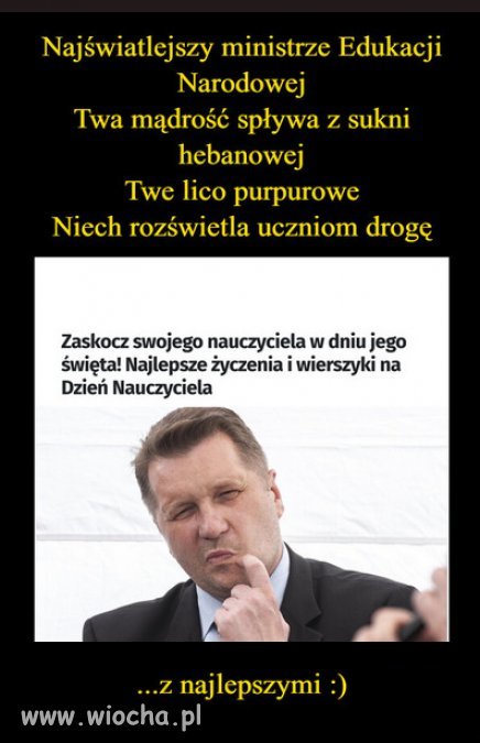 Życzenia dla ministra ePiSkopatu z KUL...
