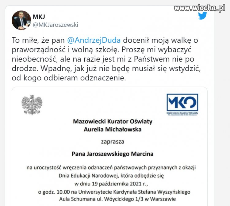 Nie ukrywa, że nie jest mu po drodze