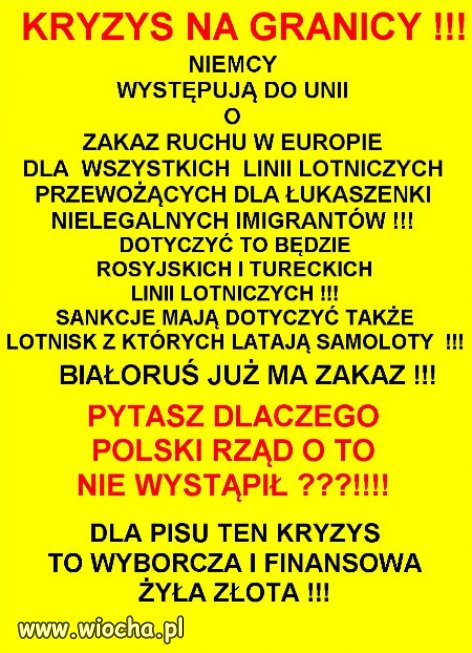 KRYZYS NA GRANICY -  ZŁOTY INTERES DLA PISU!!!