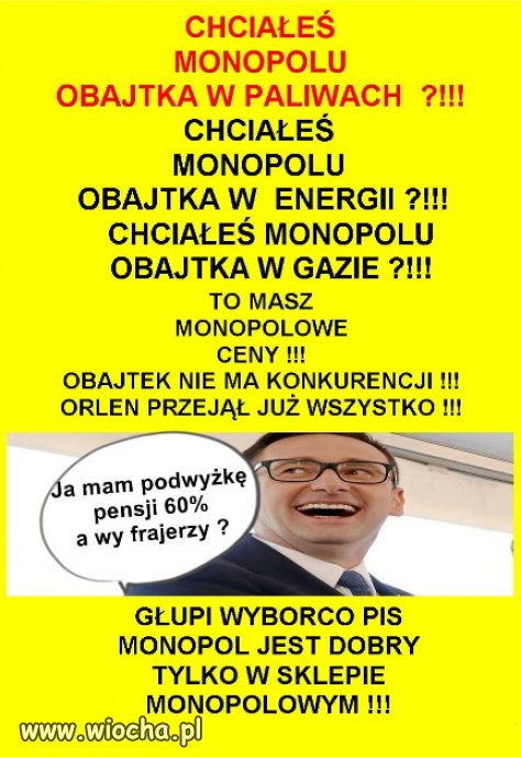 PiS zbudowal monopol paliwowy i ceny zaleza od PiSu