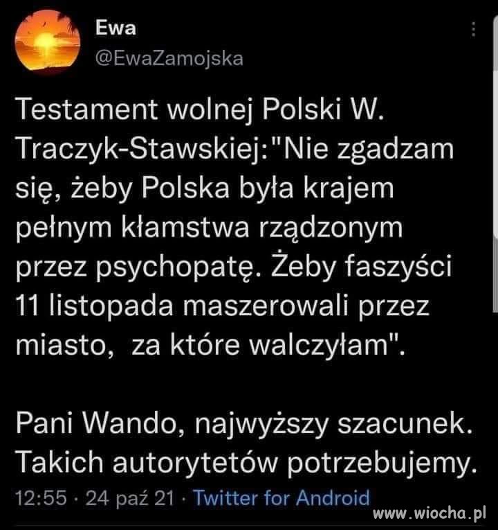 Szacunek dla Pani Wandy 