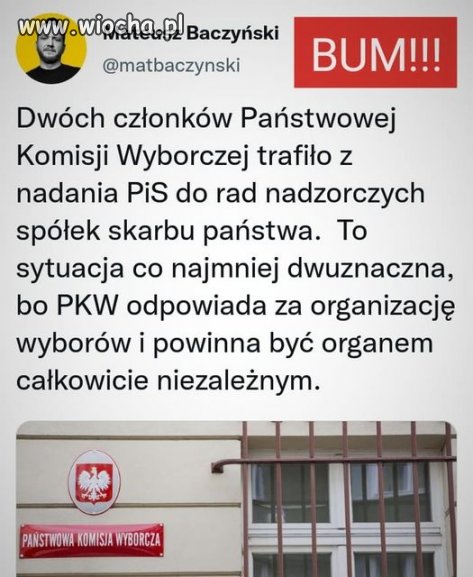 Podziękowanie za nieuczciwie wygrane wybory