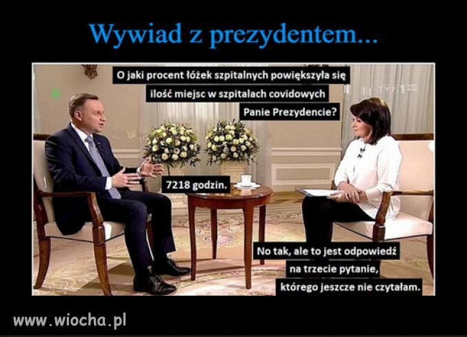 Prezydent cały czas się twardo uczy, odpowiedzi na pytania...