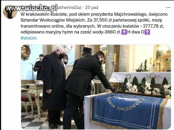 Pewnie święcona woda z kranów poplynie!