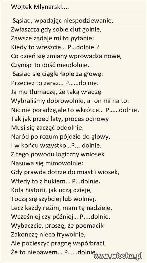 Pan Młynarski jak zwykle genialnie i ponadczasowo