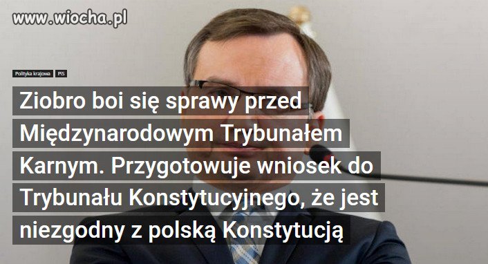 Strach w oczach Ziobry.