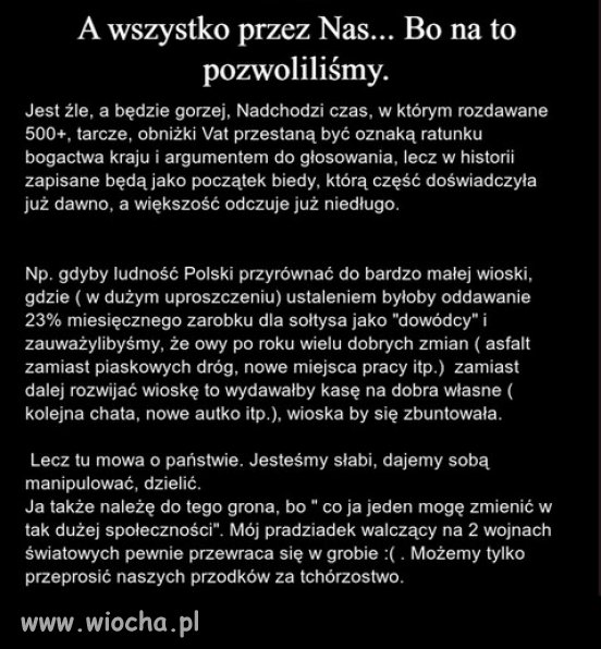 Taki rezultat 6 lat Dobrych Zmian PiSu...