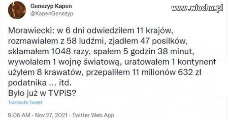 Realny wynik podróży Mateusza po Europie.