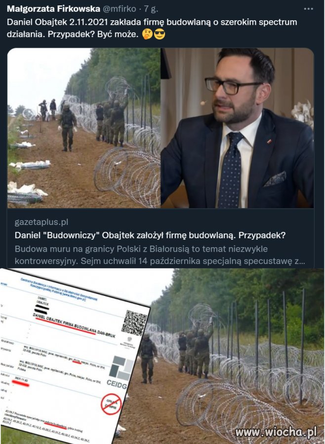 Daniel 'Budowniczy'  Daniel Obajtek z Pcimia, 2.11.2021 założył firmę 