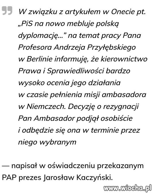 Oświadczenie w sprawie Wolfganga