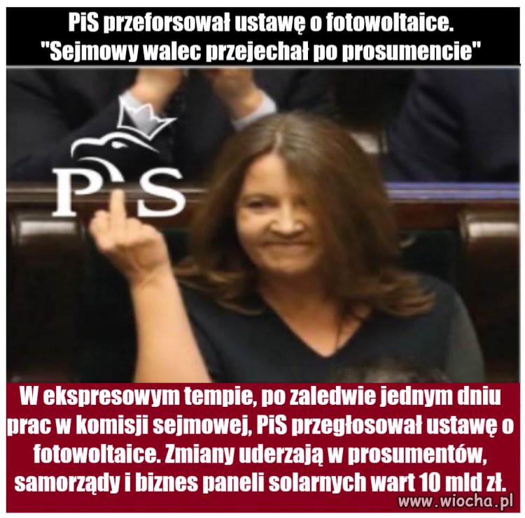 ''Sejmowy walec przejechał po prosumencie''