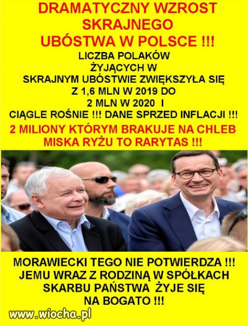 Dzięki Dobrym Zmianom PiSu, rośnie nędza w Polsce.