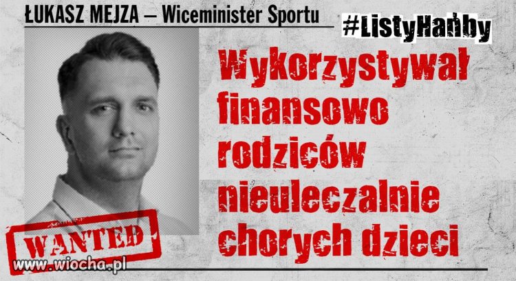 Wiceminister Mejza postanowił zarabiać na krzywdzie dzieci.
