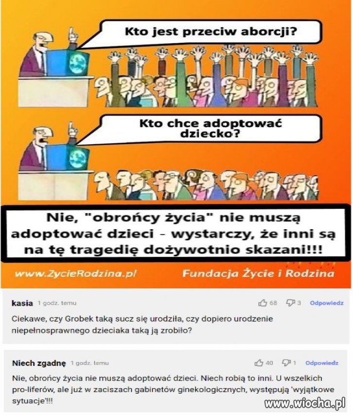 Nie, obrońcy życia nie muszą adoptować dzieci - wystarczy, że inni są na tę tragedię skazani