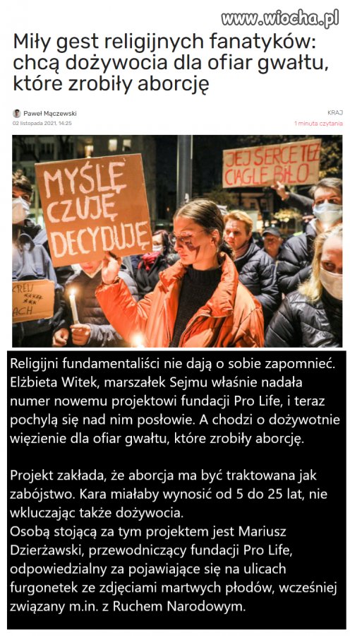 'Miły' gest religijnych fanatyków...