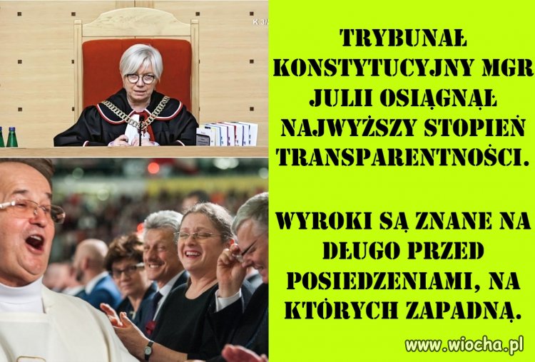 Trybunał konstytucyjny mgr Julii osiągnął najwyższy stopień transparentności.