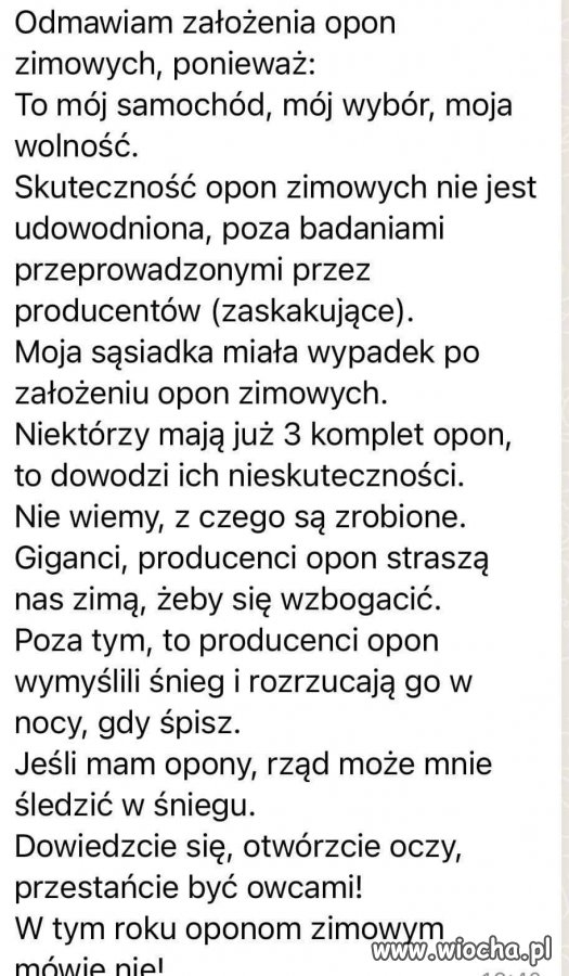 Stop segregacjonizmowi oponowemu.