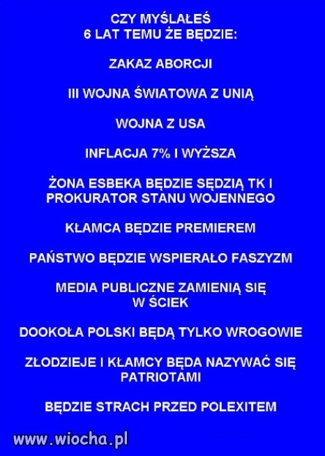 Taki rezultat 6 lat rządów, nieudaczników PiSu...