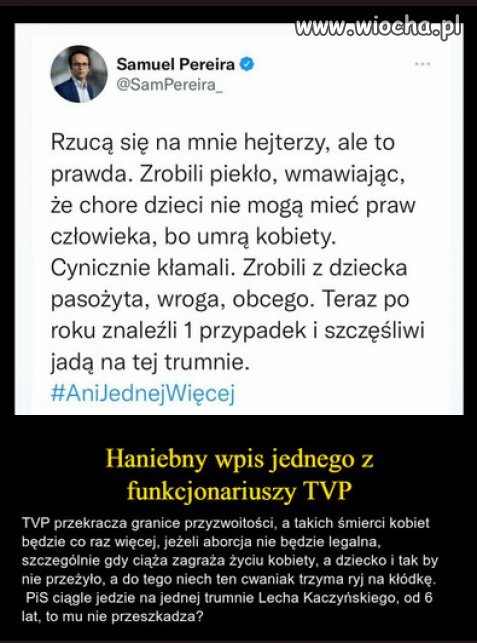 PiS jedzie na trumnach od 11 lat...