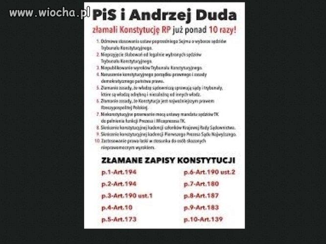 Pseudoprezydent łamie konstytucje