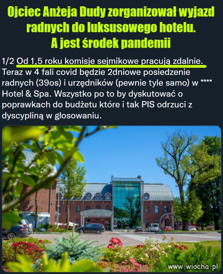 Ojciec prezydenta Dudy zorganizował wyjazd radnych do luksusowego hotelu.